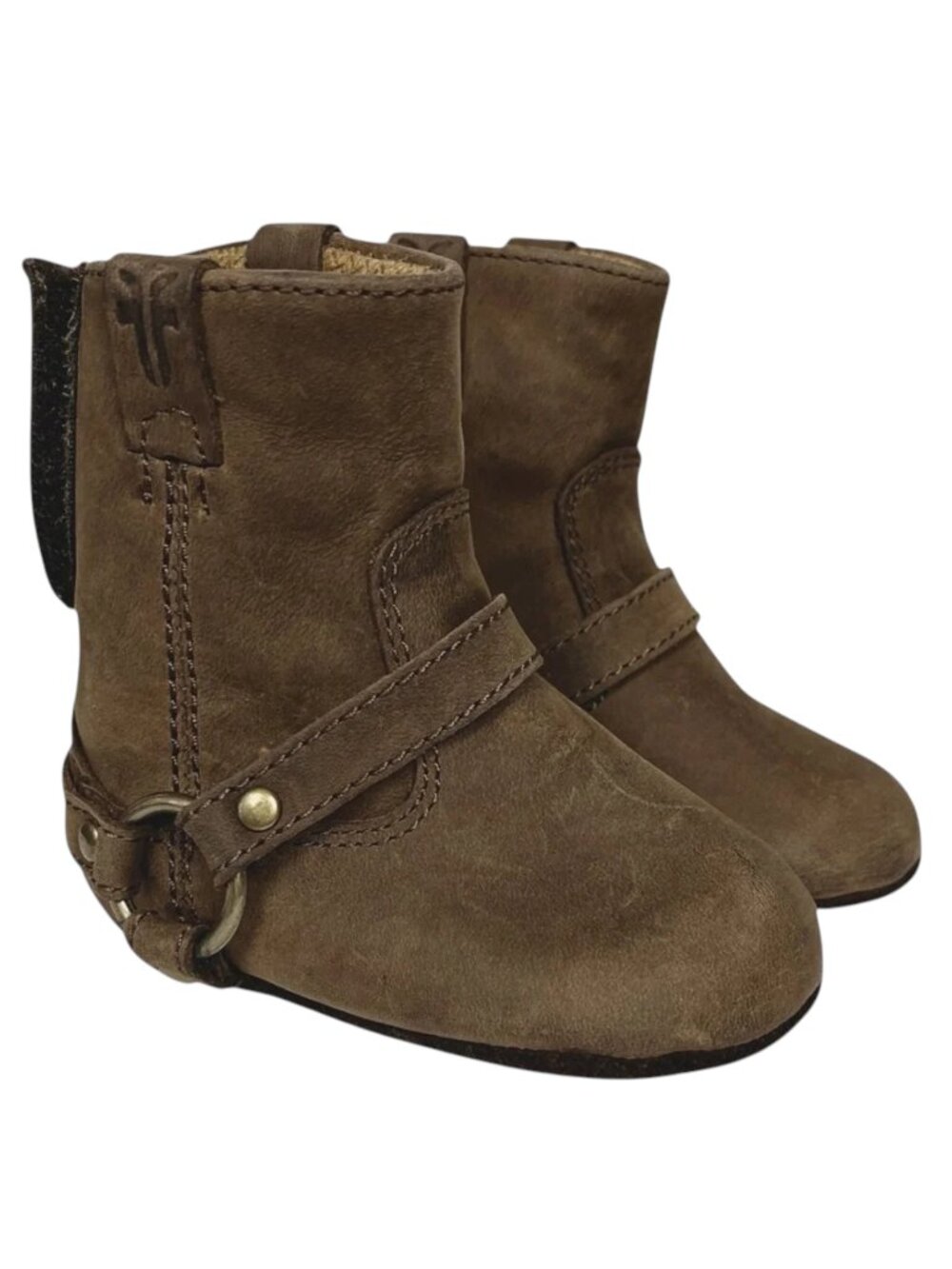 Frye Boots Baby Size 2 / 3 - 6 Months Brown Leather Harness Crib Booties